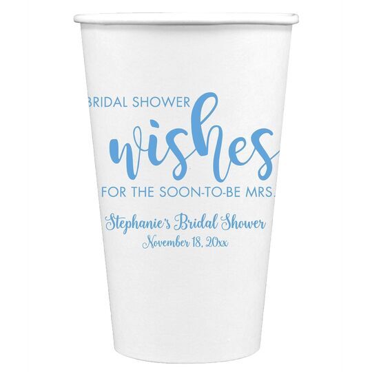 Bridal Shower Wishes Paper Coffee Cups